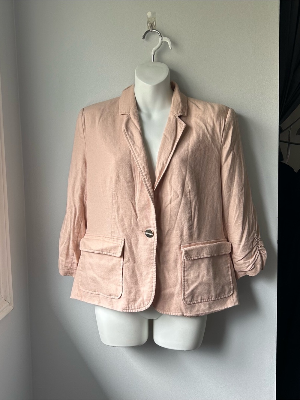 Jules & Leopold Blush Pink Single-Button Blazer